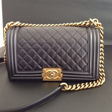 chanel boy bag ruthenium or gold hardware|Chanel bag for sale.